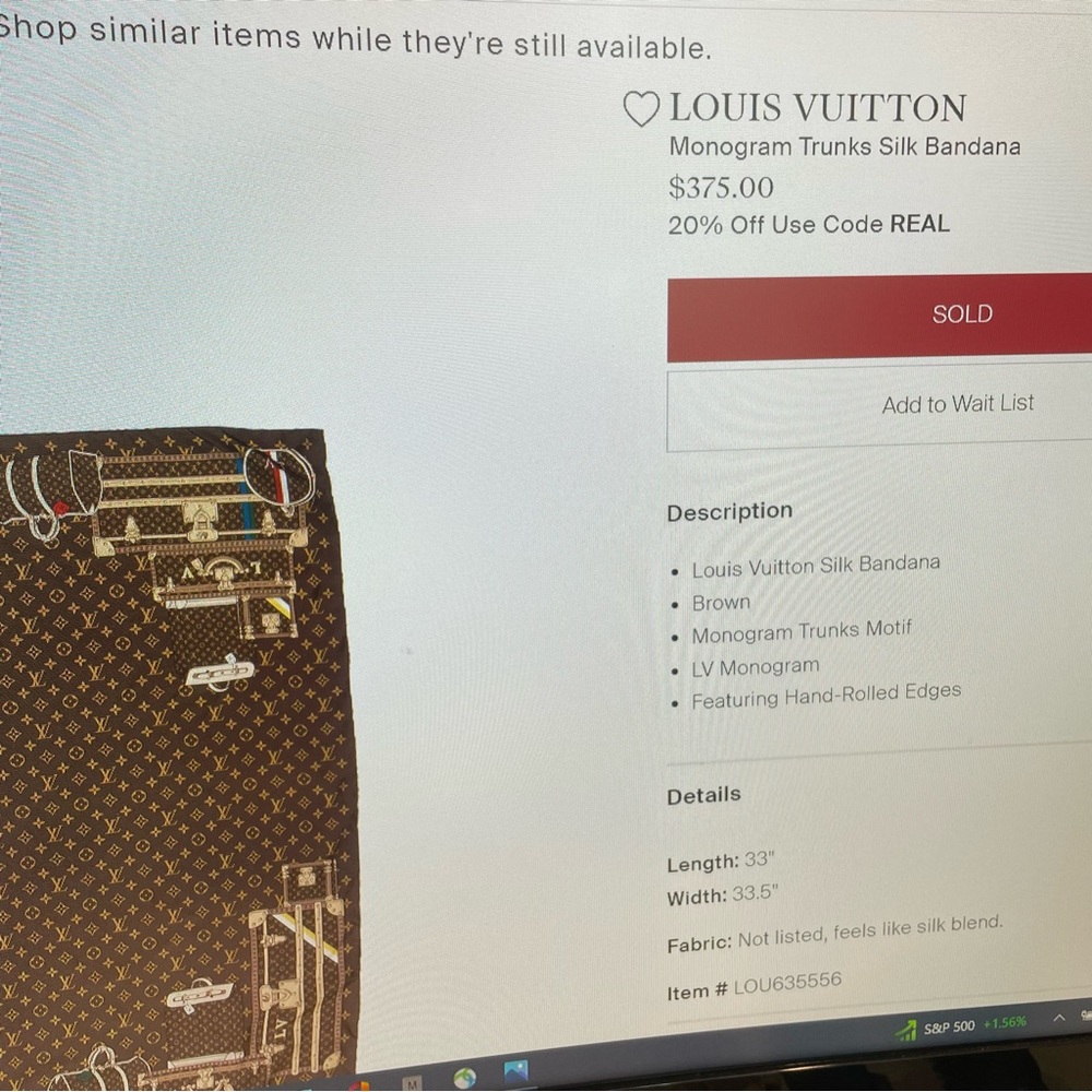 Louis Vuitton Monogram Brown Trunks Silk Square Scarf new without tags! - Picture 15 of 15
